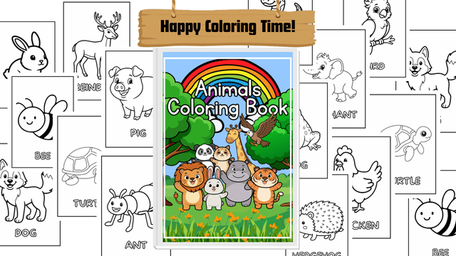 Cute Animals Coloring Book