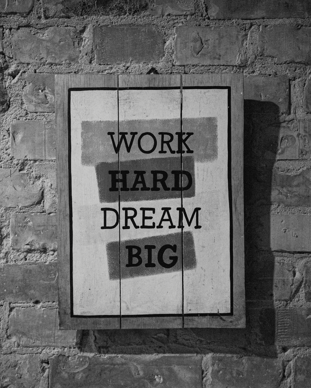 Work Hard Dream Big Inspirational Print | Motivational Wall Art | Rustic Brick Wall Decor | Office or Home Gift Work Hard Dream Big Inspirational Print | Motivational Wall Art | Rustic Brick Wall Decor | Office or Home Gift - Digital product available for instant download from StevensonByAlex