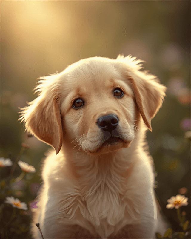 Golden Retriever Puppy Art Print, Adorable Dog Wall Art | Digital Download