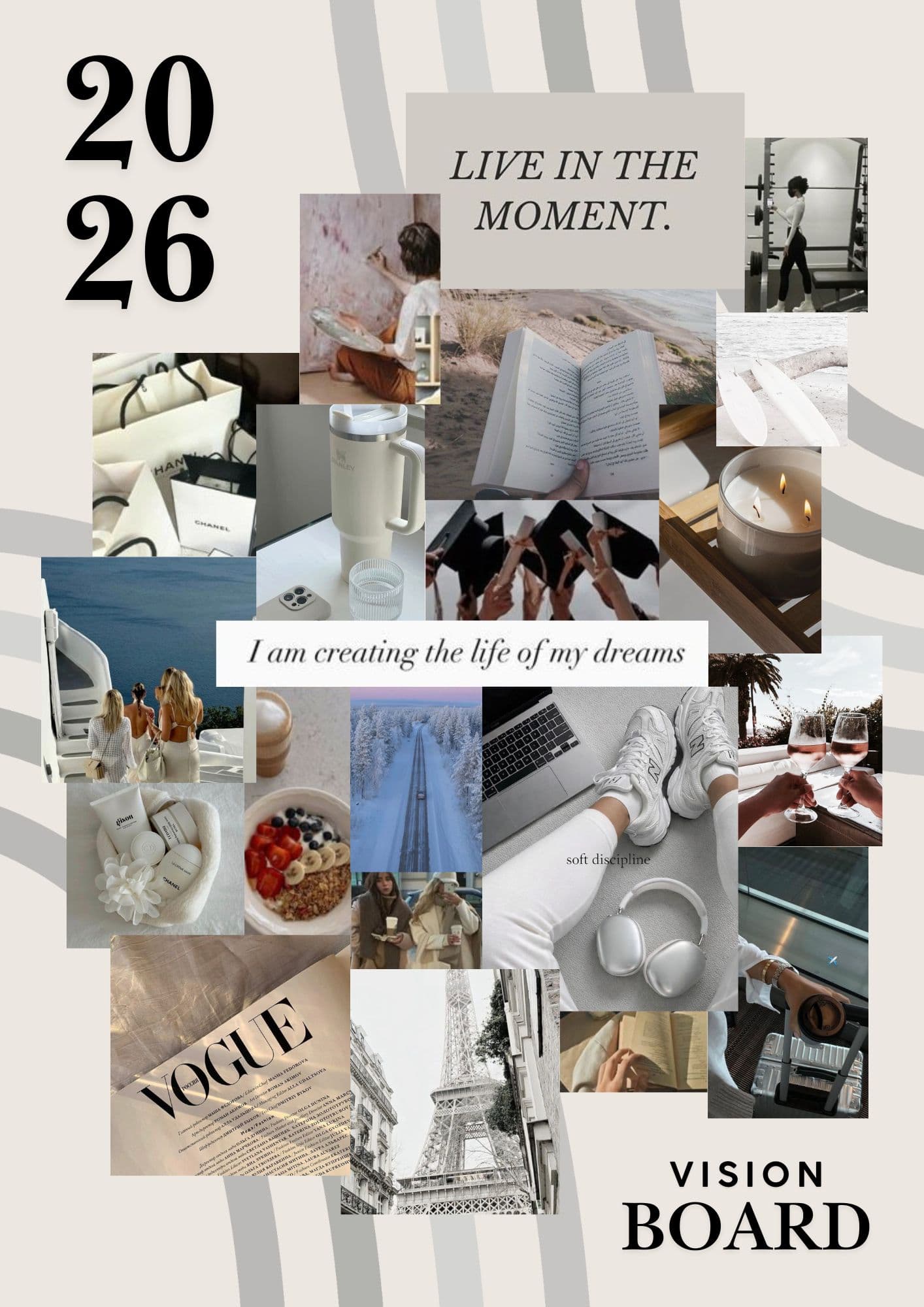 2026 Vision Board - white 2026 Vision Board - white - Digital product available for instant download from Maze Supplies