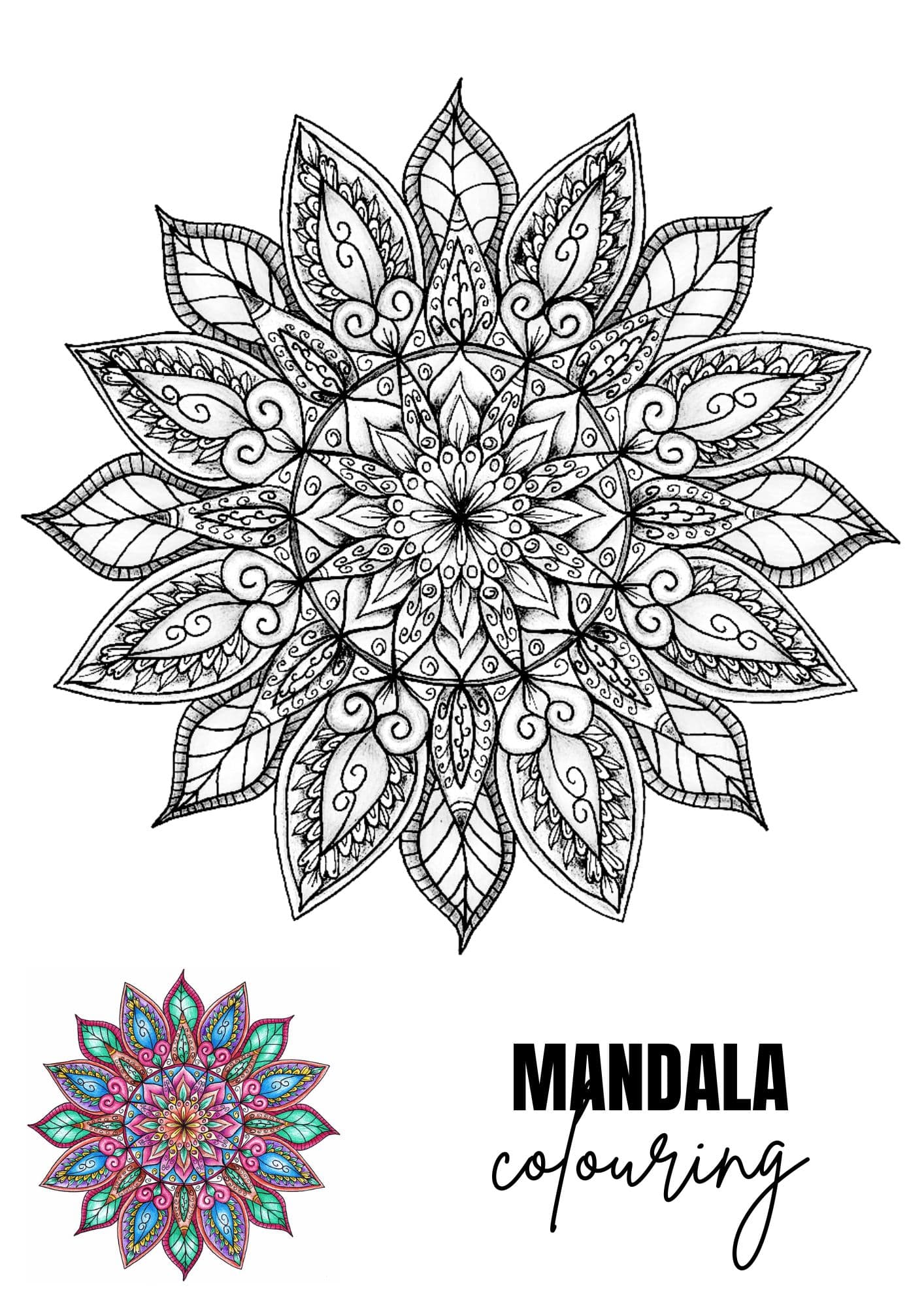 Mandala Colouring Mandala Colouring - Digital product available for instant download from Maze Supplies