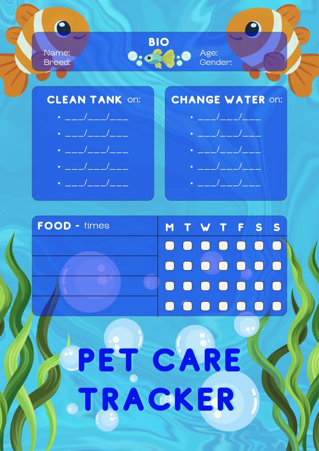 Fish Pet Care Tracker