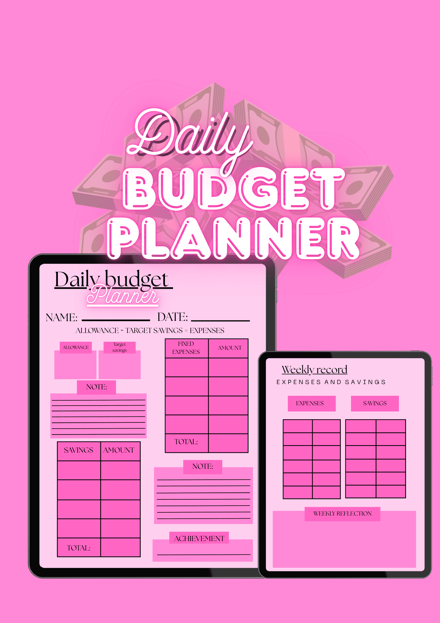 Perfect Pink Daily Digital Budget Planner Perfect Pink Daily Digital Budget Planner - Digital product available for instant download from S|DigitalProductsCo