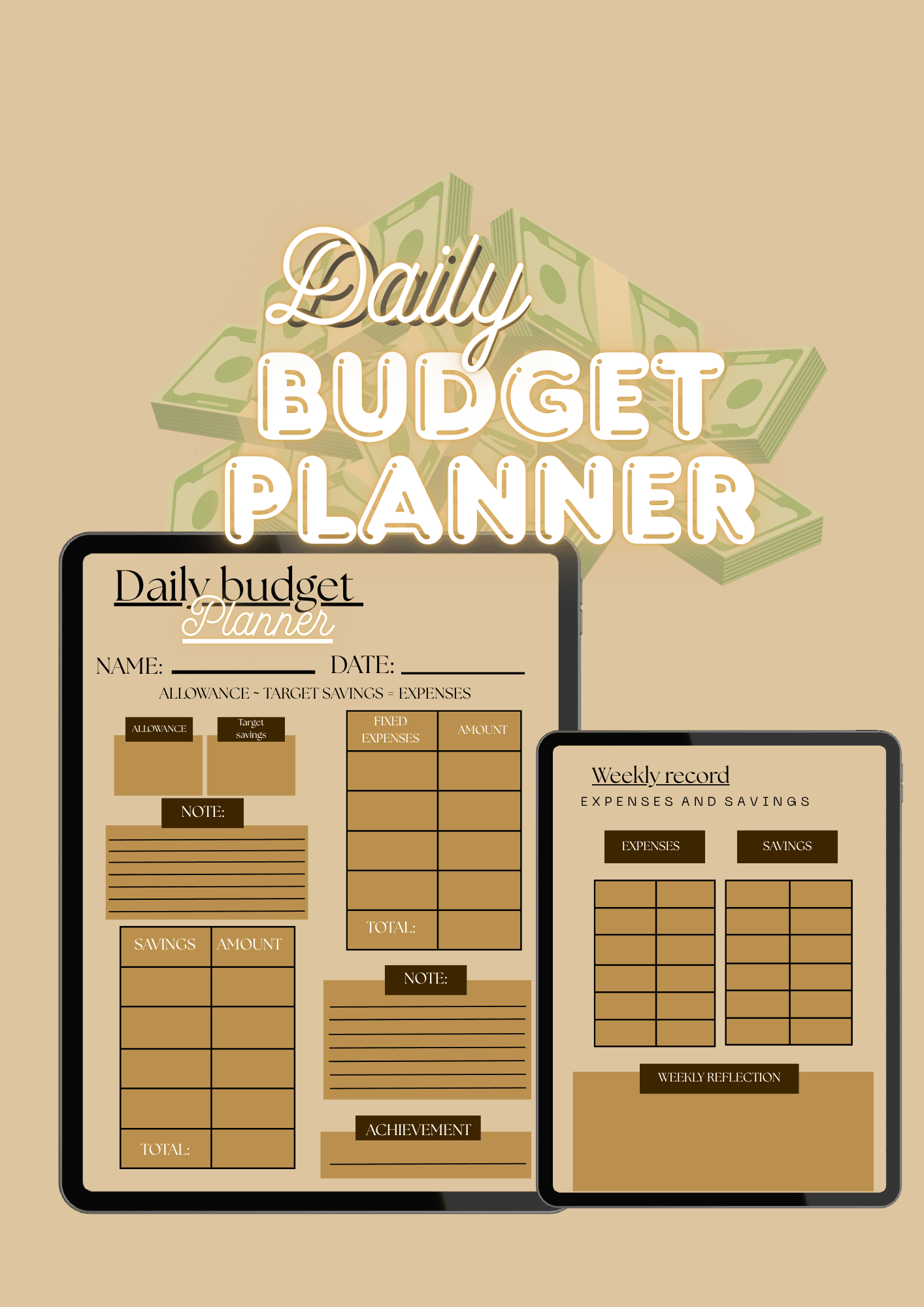 Neutral Daily digital Budget Planner Neutral Daily digital Budget Planner - Digital product available for instant download from S|DigitalProductsCo