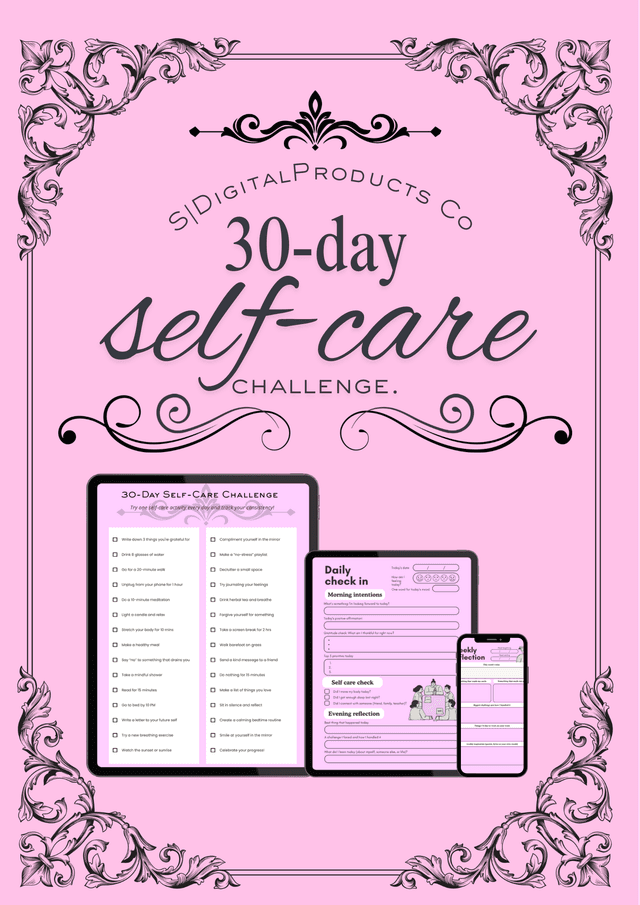 Self-Care tracker/challenge worksheets bundle