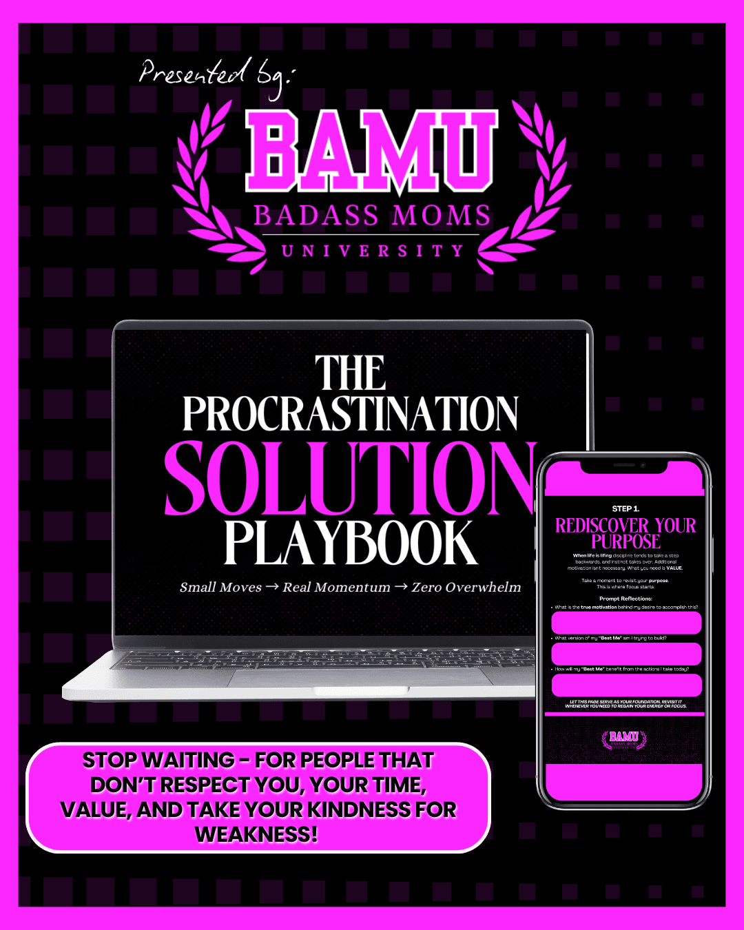 The Procrastination Solution Playbook - Small Moves → Real Momentum → Zero Overwhelm The Procrastination Solution Playbook - Small Moves → Real Momentum → Zero Overwhelm - Digital product available for instant download from BadAssMomsUniversity-BAMU